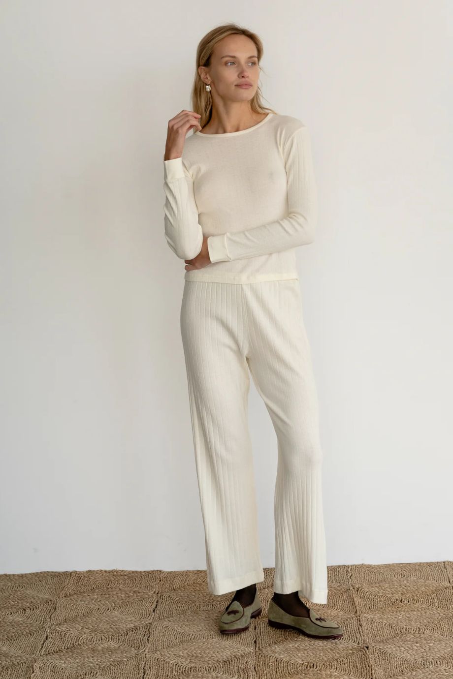 DONNI. Pointelle Long Sleeve - Cream