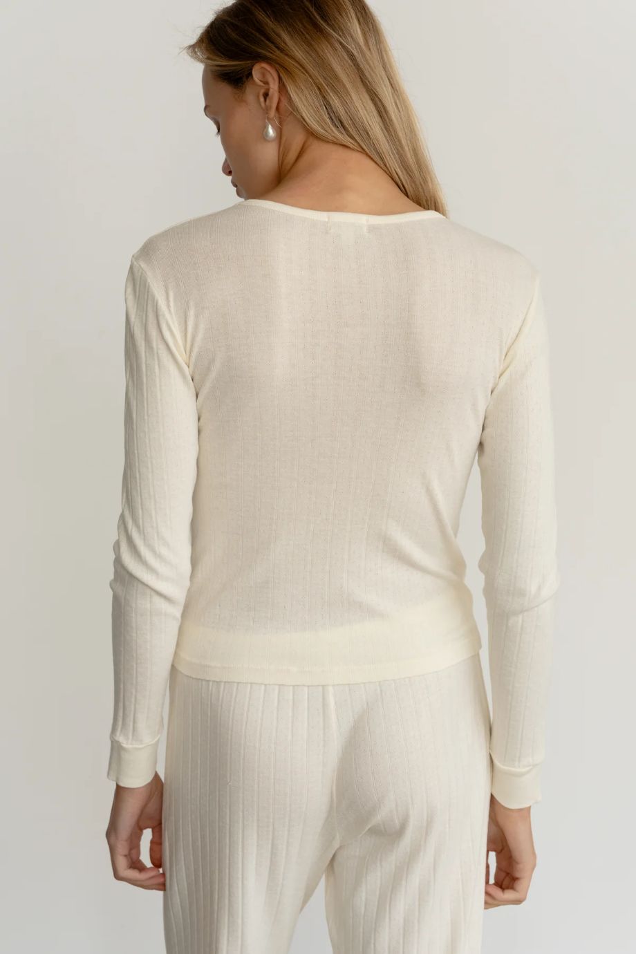 DONNI. Pointelle Long Sleeve - Cream