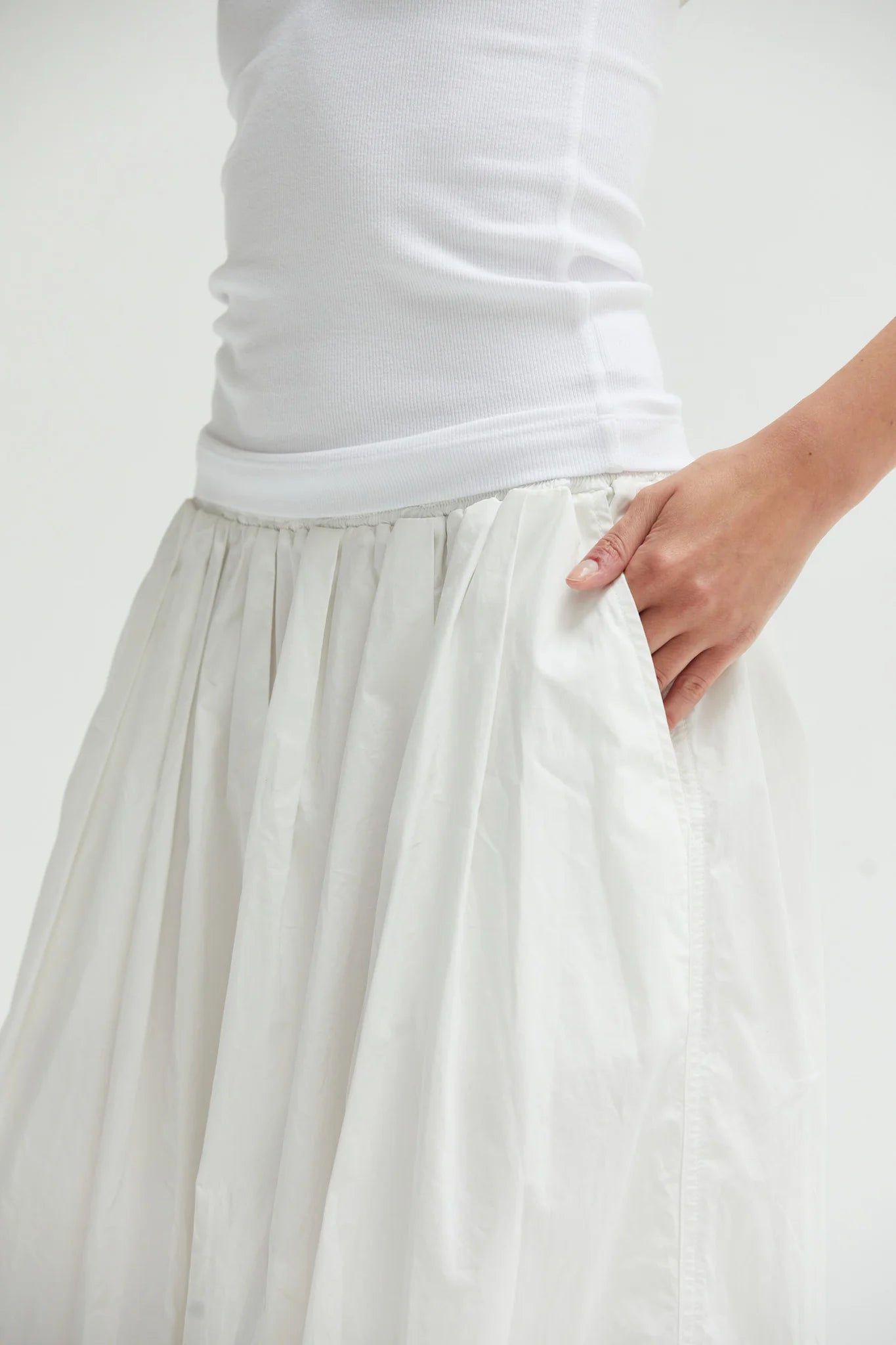 Asher Kate Poplin Skirt - White