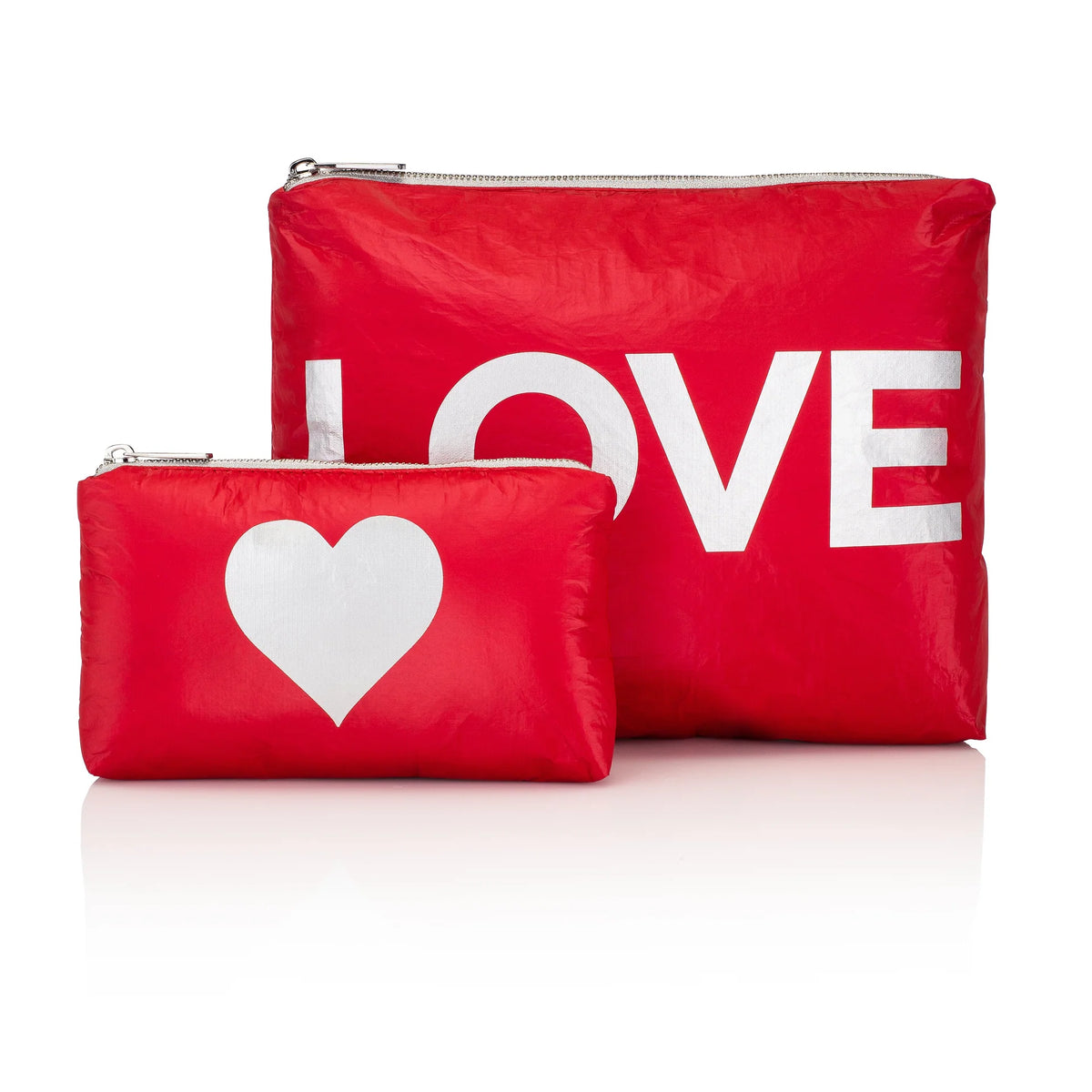 Hi, Love Set of Two Love Pouches - Red