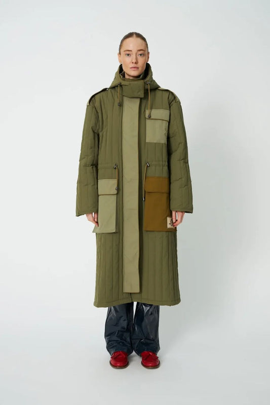 Stella-Nova Quilted Parka Coat - Army