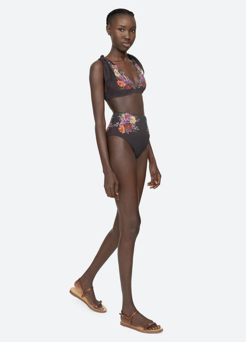 Sea-NY Viktoria Print Tie Strap Bikini Top - Multi