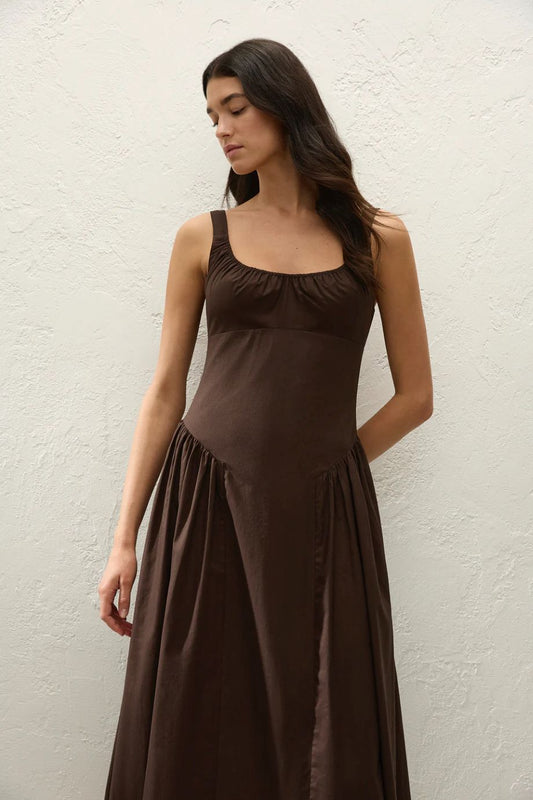 Faithfull Marcella Midi Dress - Espresso