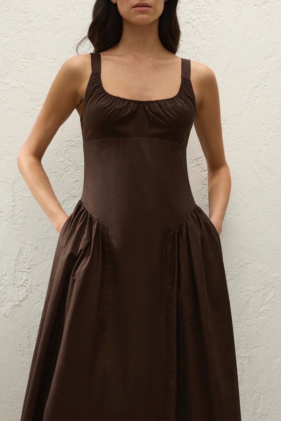 Faithfull Marcella Midi Dress - Espresso CHAMMOMILE Faithfull Marcella Midi Dress - Espresso CHAMMOMILE