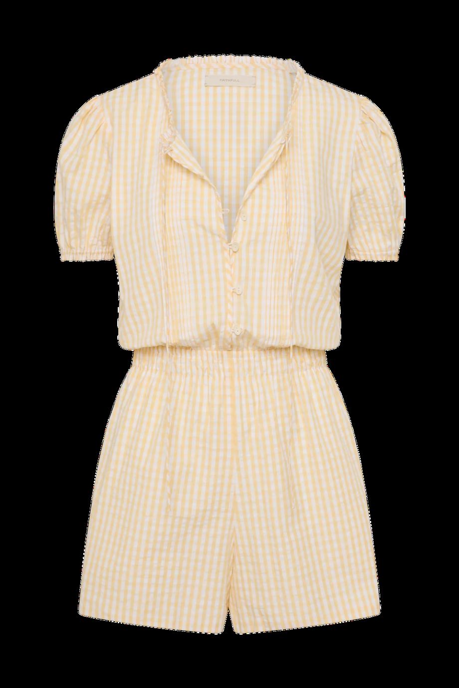 Faithfull Roma Gingham Playsuit - Butter