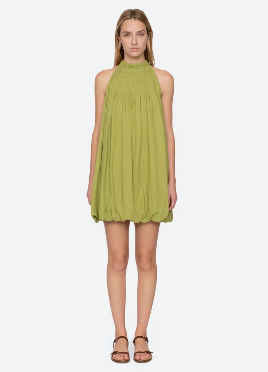 Sea-NY Violet Halter Mini Dress - Green