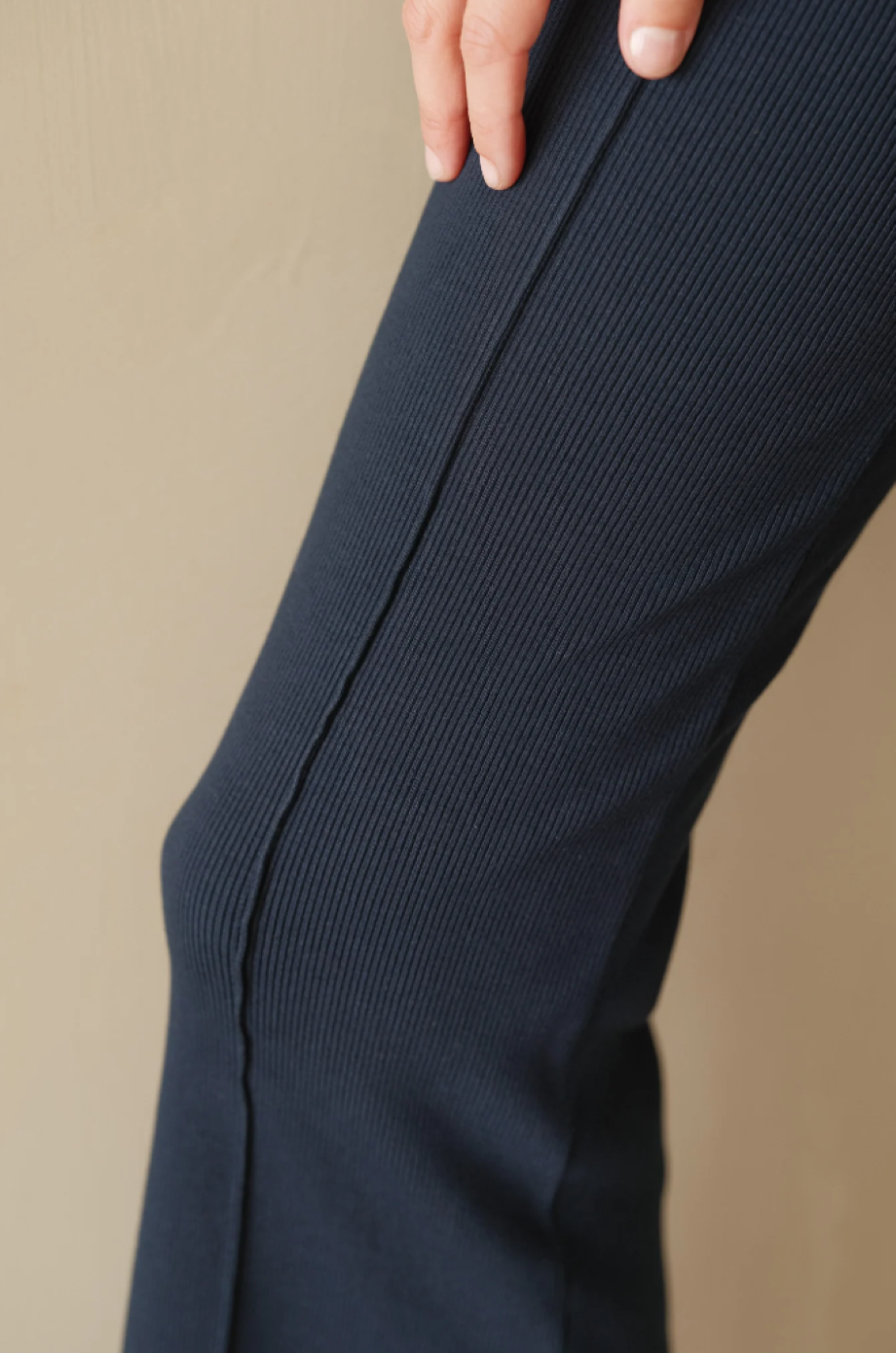 DONNI. Rib Kick Flare Pant - Jet
