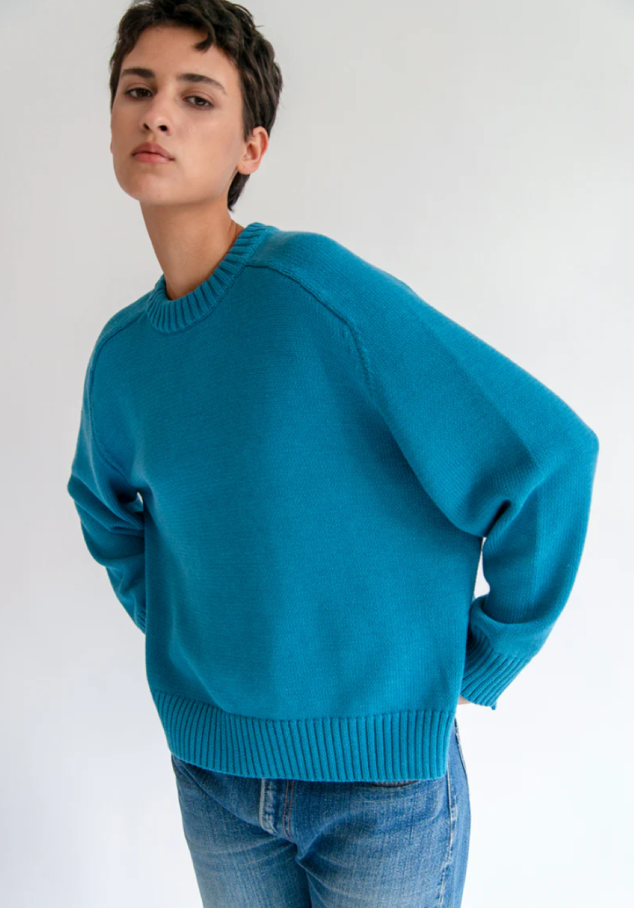 DemyLee Haruhi Cotton Sweater - Azure