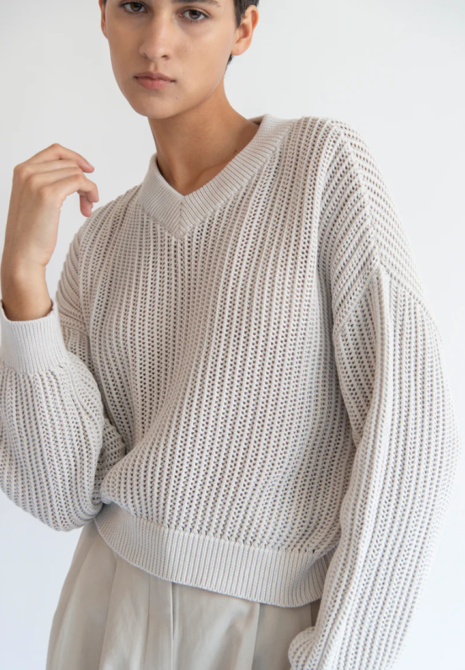 DemyLee Gabrie Organic Cotton Sweater - Sea Salt