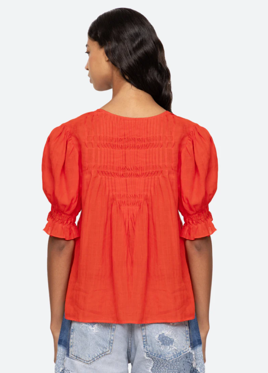 Sea-NY Zora Short Sleeve Top - Chili