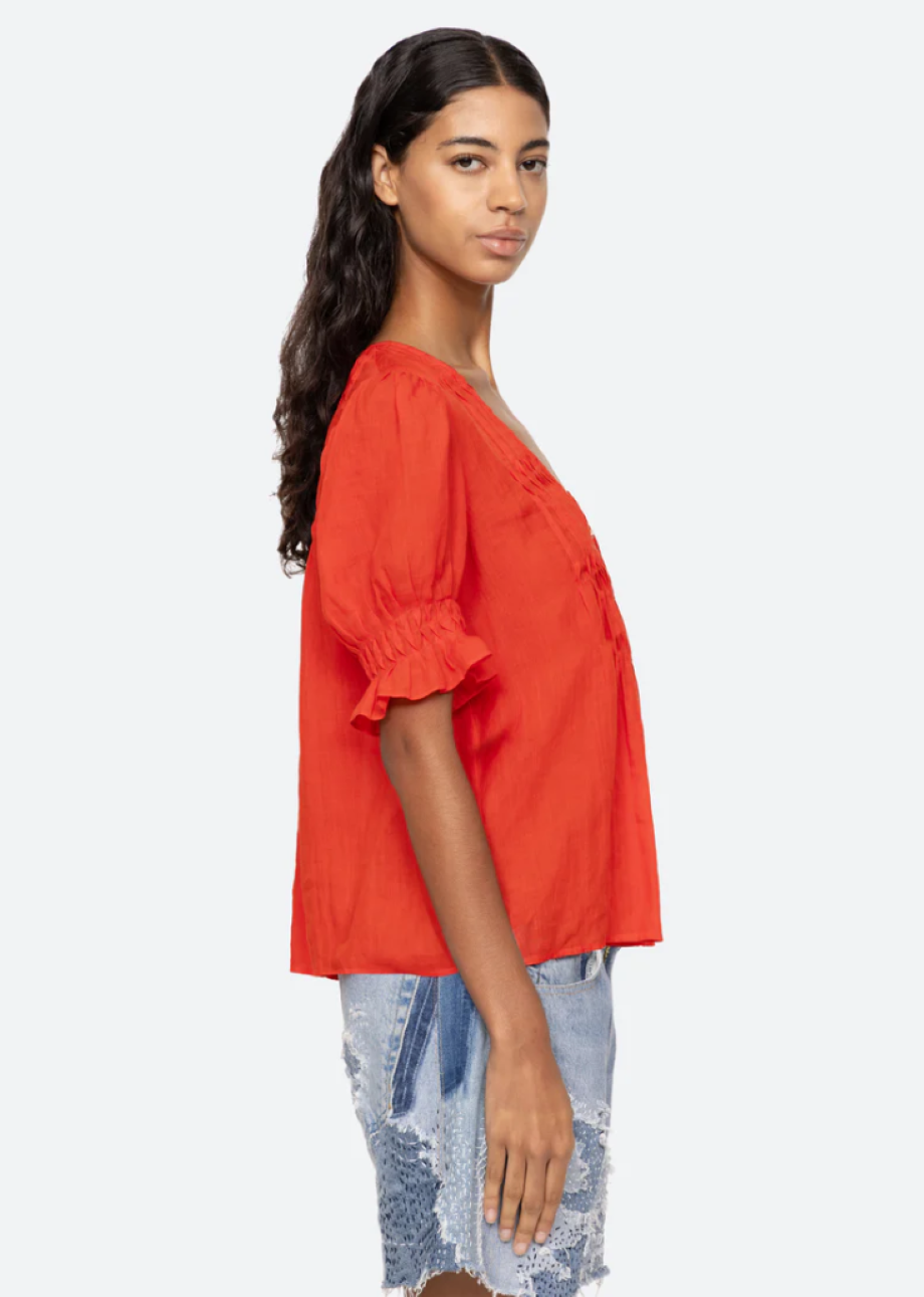 Sea-NY Zora Short Sleeve Top - Chili