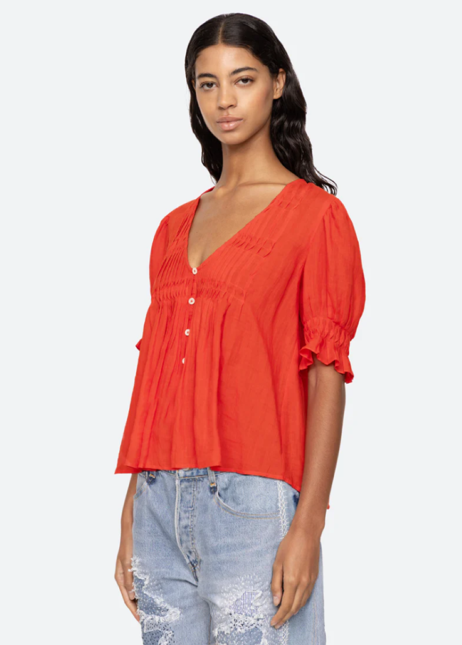 Sea-NY Zora Short Sleeve Top - Chili
