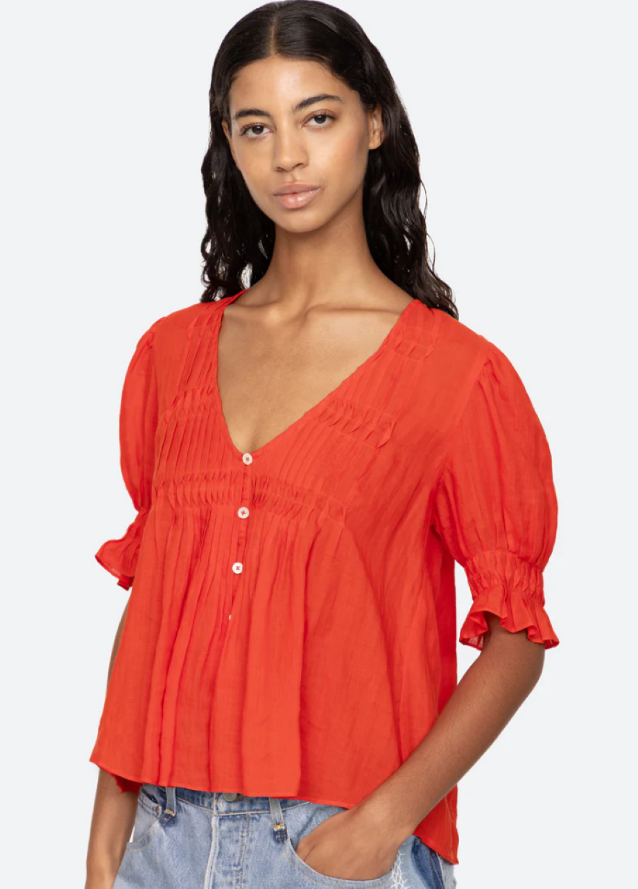 Sea-NY Zora Short Sleeve Top - Chili