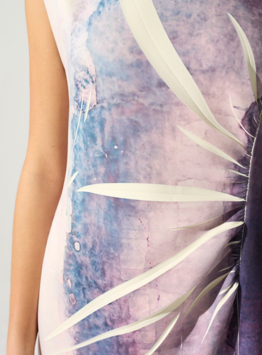 Cotélac Asymmetrical Fitted Dress - Vague