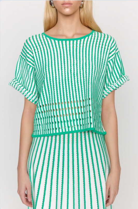 Christy Lynn Nellie/Colton Pinstripe Knit Set - Green