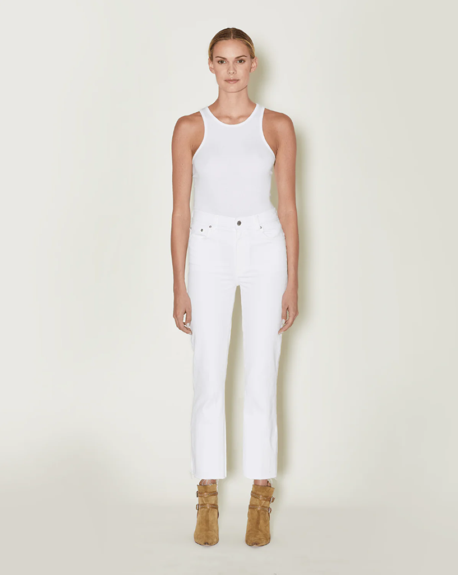 Le Jean Sabine Straight Raw Hem - White