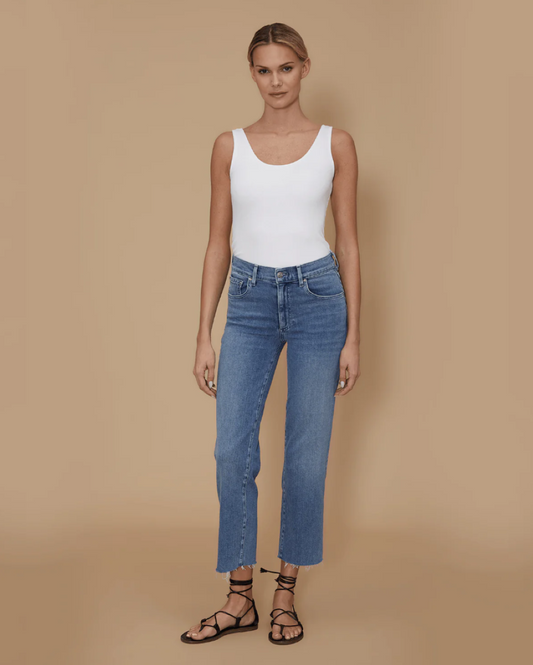 Le Jean Sabine Straight Raw Hem - White