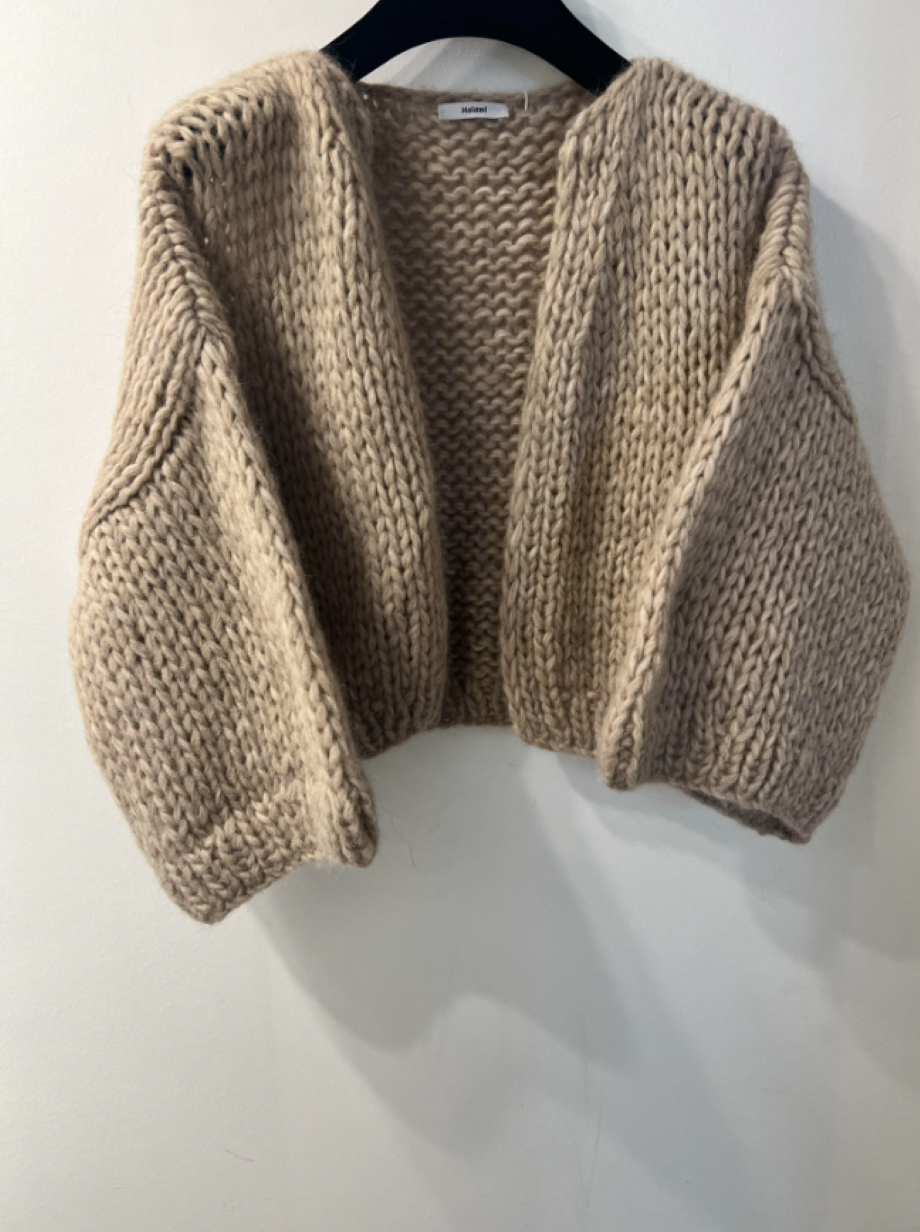 Maiami Alpaca Short Sleeve Cardigan - Blonde