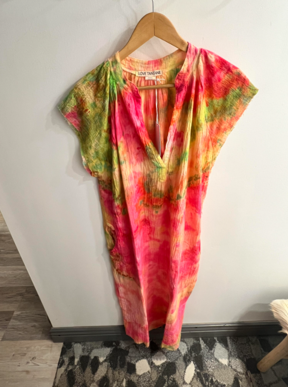 Love Tanjane Muscle Peasant Dress - Pink Ocean