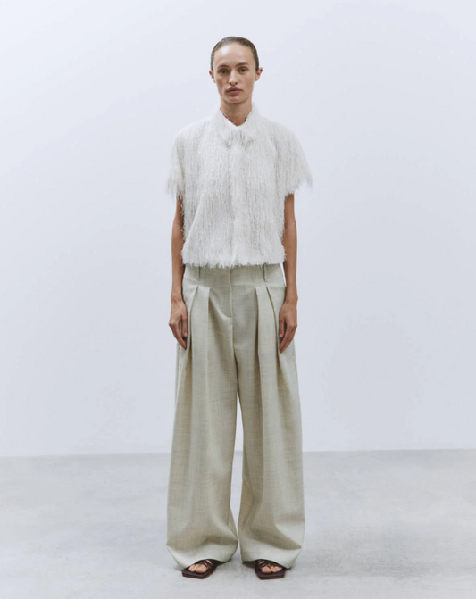 Alysi Fringe Short Jacket - Meringue