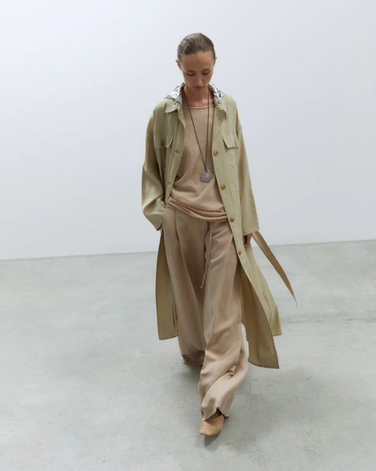 Alysi Pleated Pant - Nude