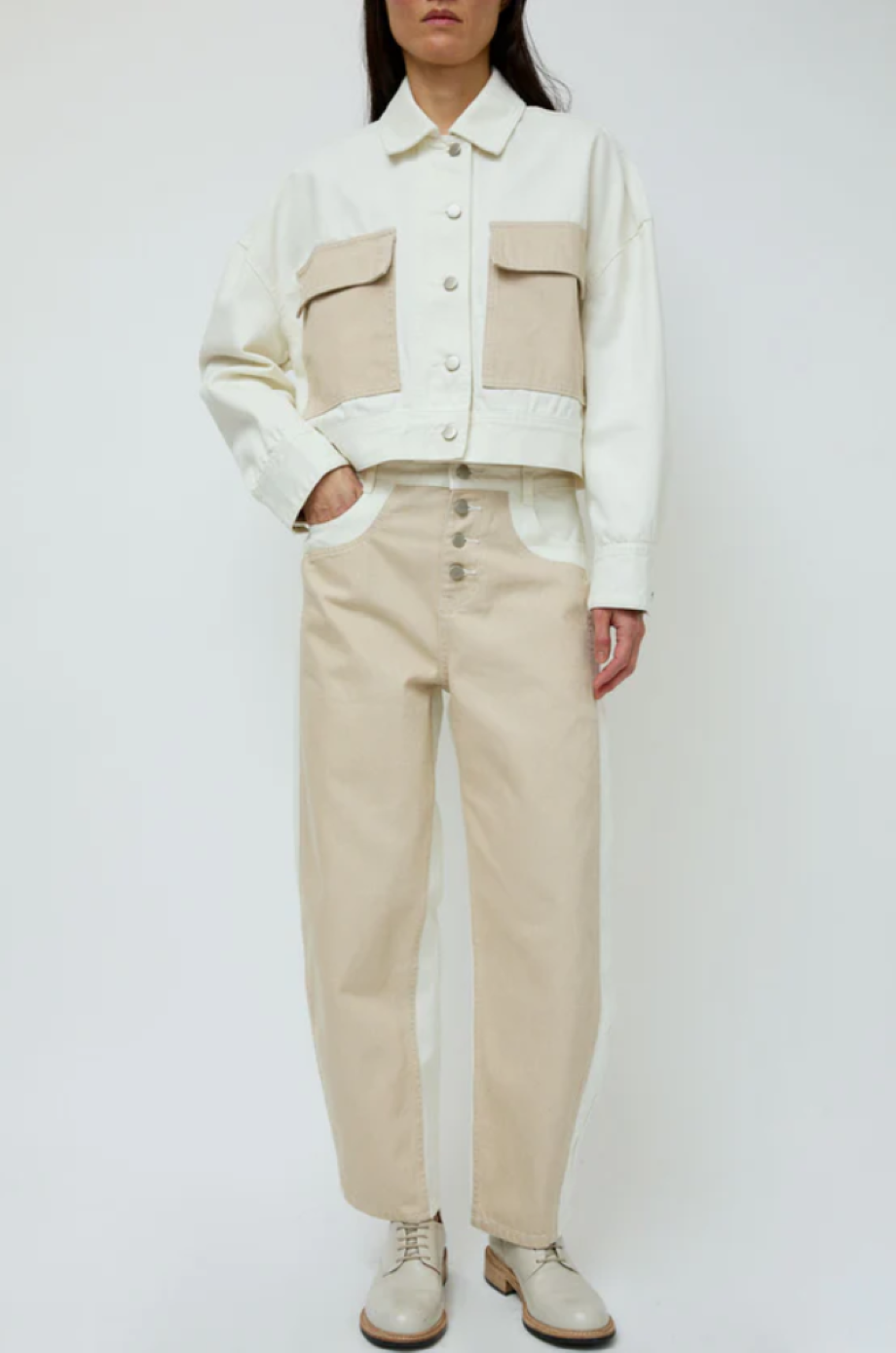 No. 6 Mason Jean - White/Stone
