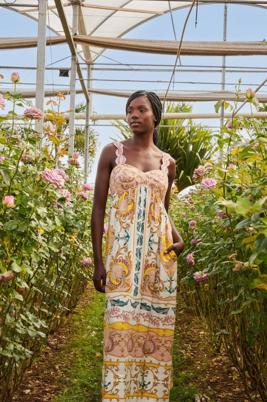 Farm Rio Maritime Magic Maxi Dress - Off-White