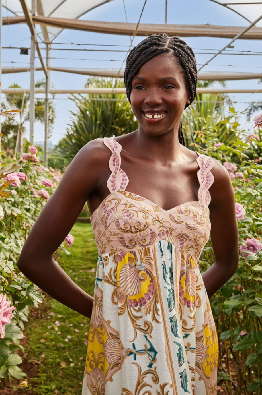 Farm Rio Maritime Magic Maxi Dress - Off-White