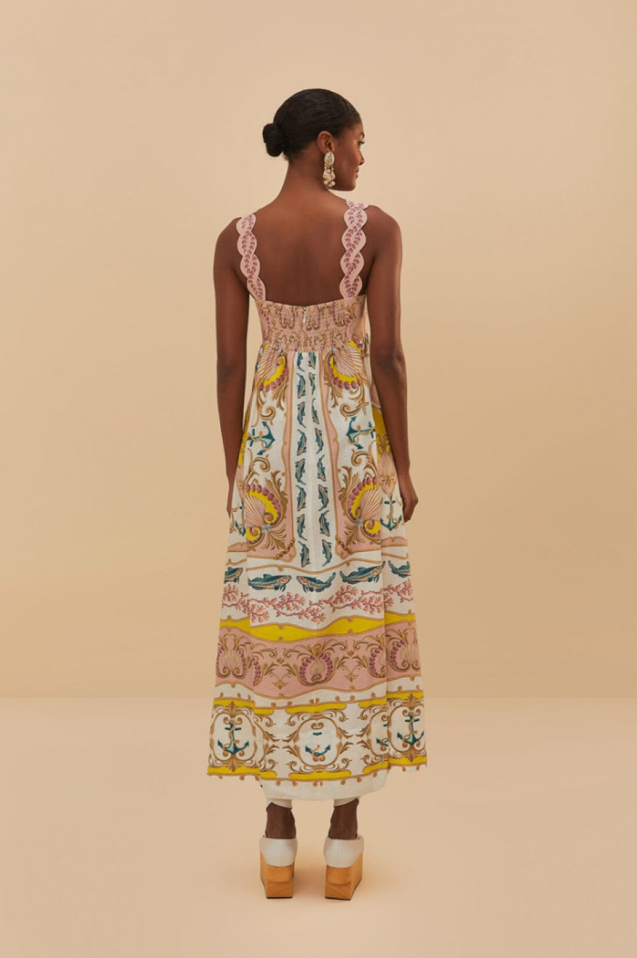 Farm Rio Maritime Magic Maxi Dress - Off-White