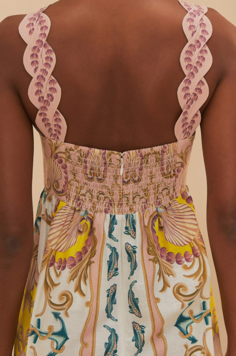 Farm Rio Maritime Magic Maxi Dress - Off-White