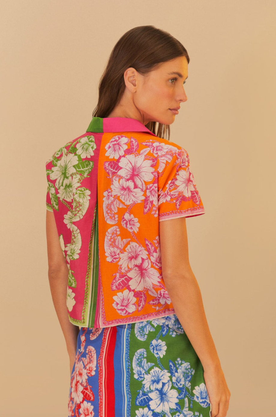 Farm Rio Floral Elegance Shirt - Mixed Scarves