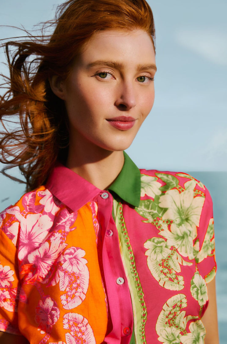 Farm Rio Floral Elegance Shirt - Mixed Scarves