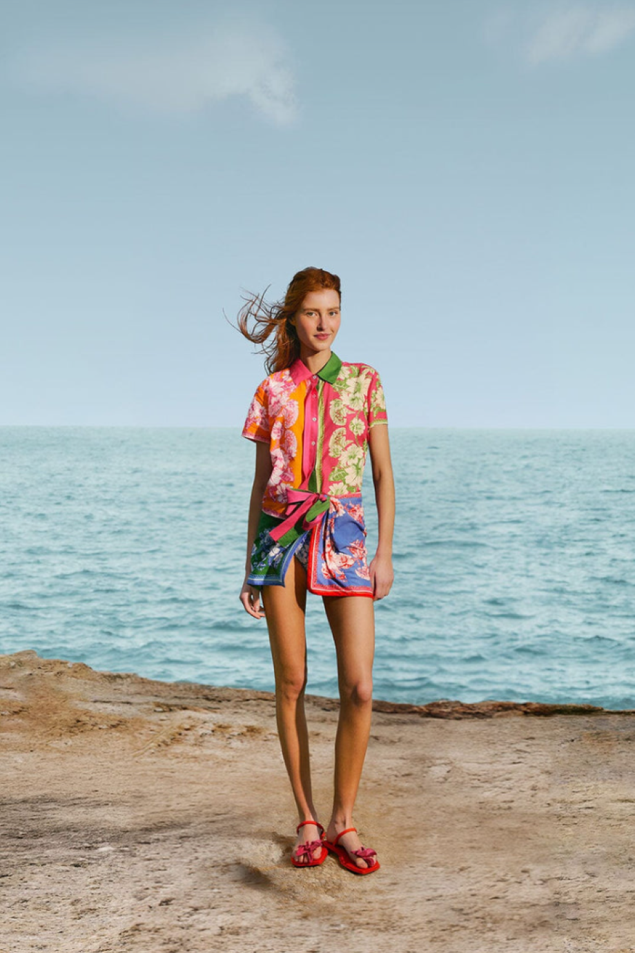 Farm Rio Floral Elegance Shirt - Mixed Scarves