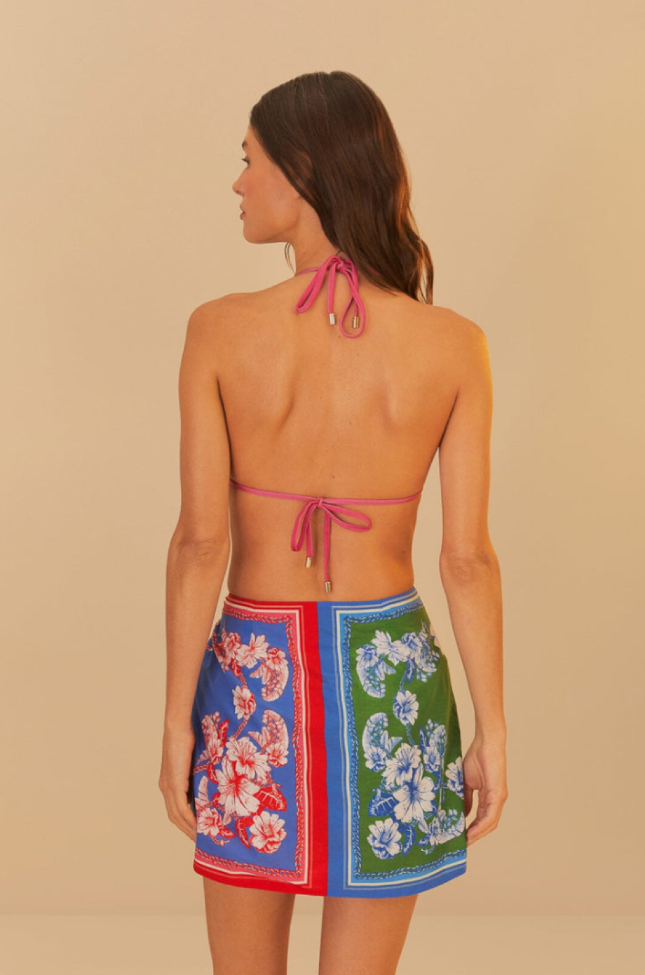 Farm Rio Floral Elegance Mini Skirt - Mixed Scarves