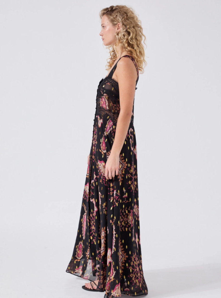 Hayley Menzies Dylan Lurex Maxi Cami Dress - Black
