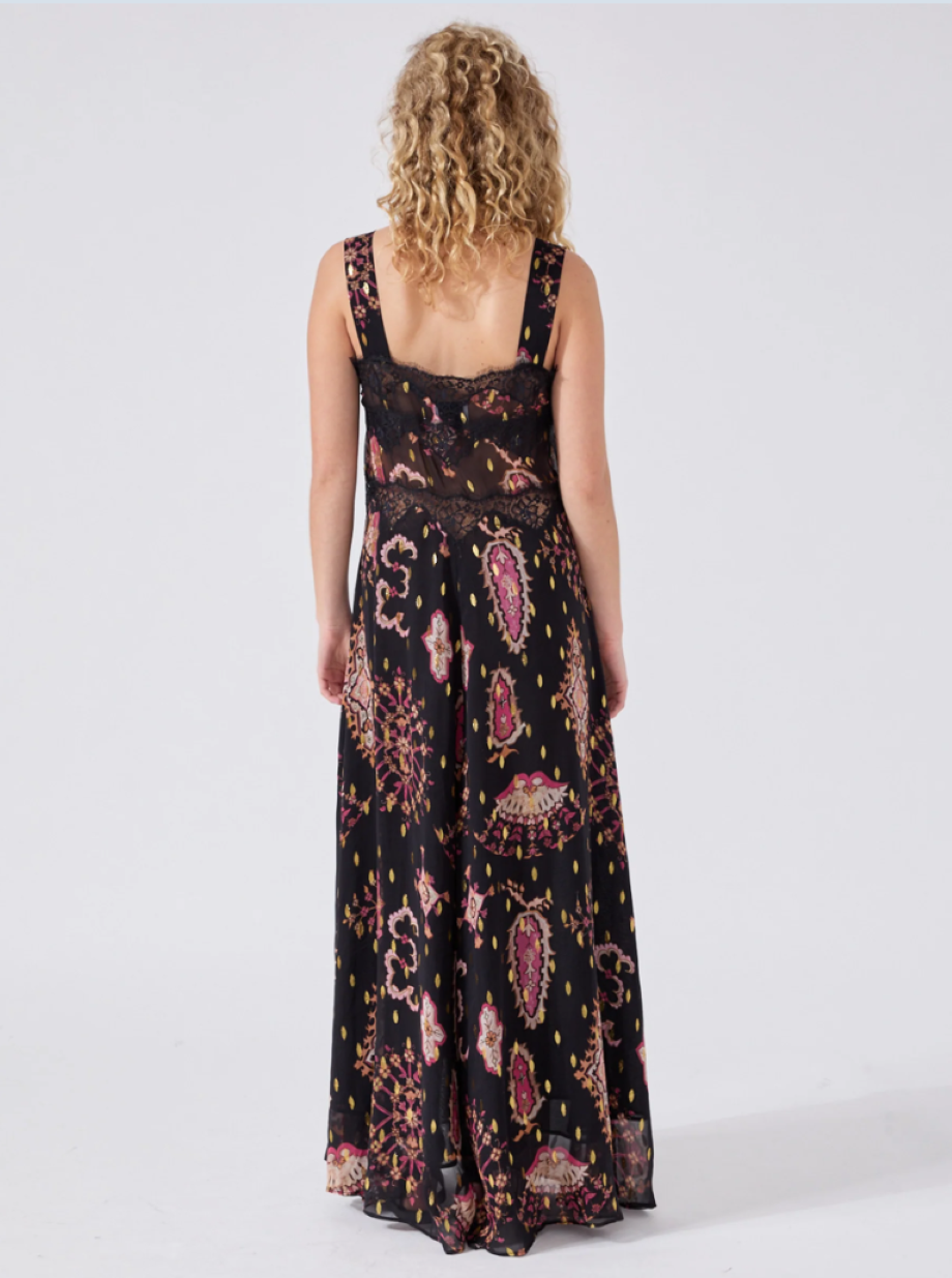 Hayley Menzies Dylan Lurex Maxi Cami Dress - Black