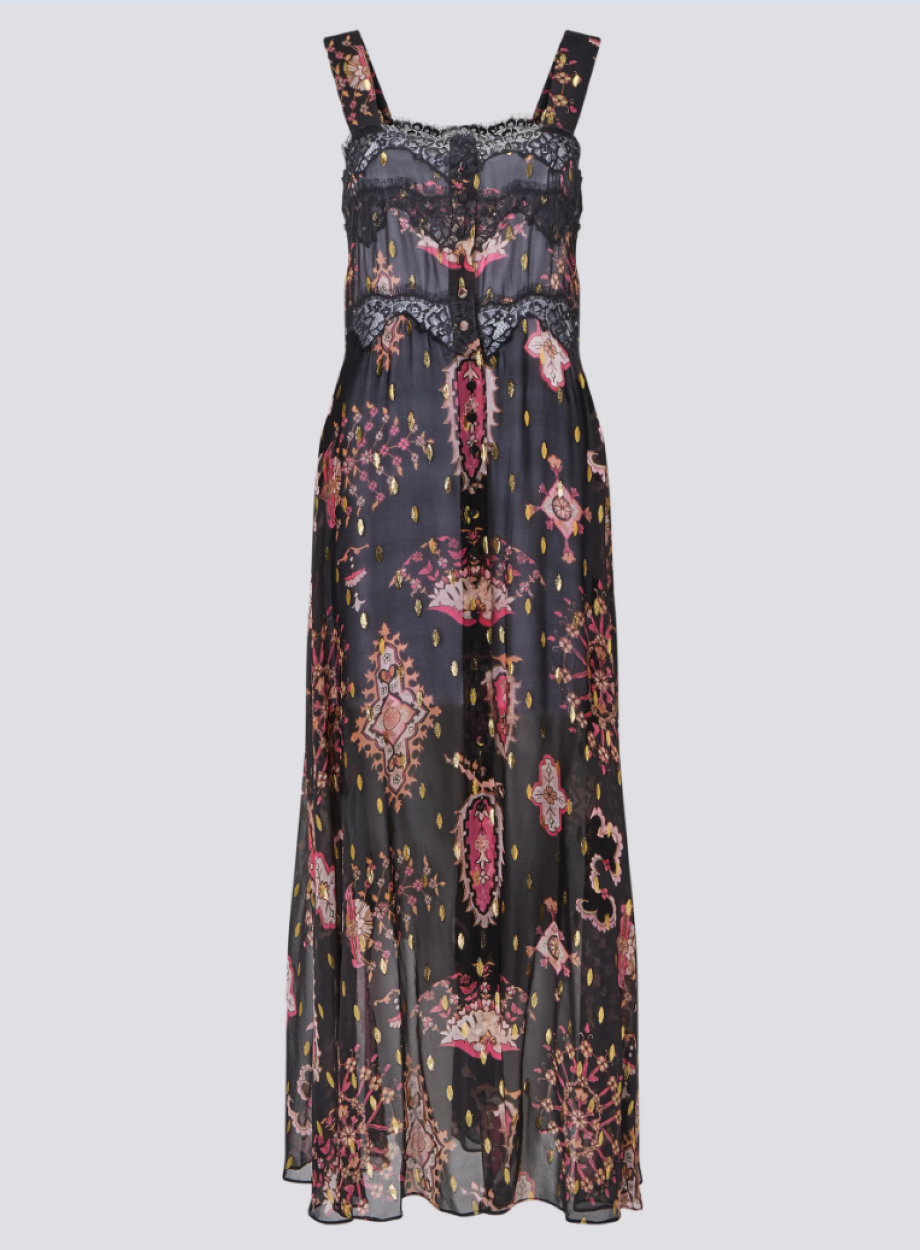 Hayley Menzies Dylan Lurex Maxi Cami Dress - Black