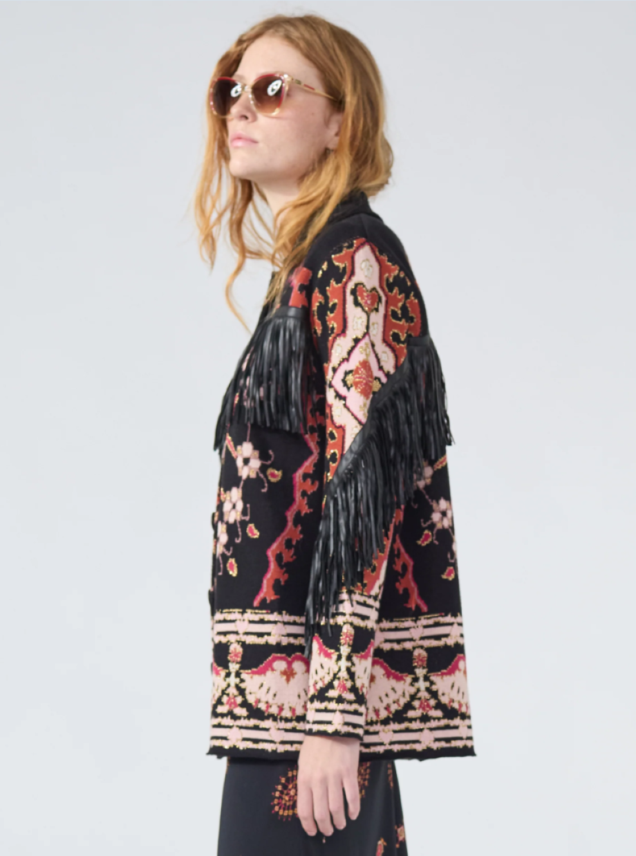 Hayley Menzies Dylan Cotton Jacquard Jacket - Black