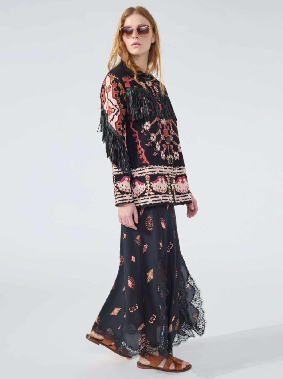 Hayley Menzies Dylan Cotton Jacquard Jacket - Black