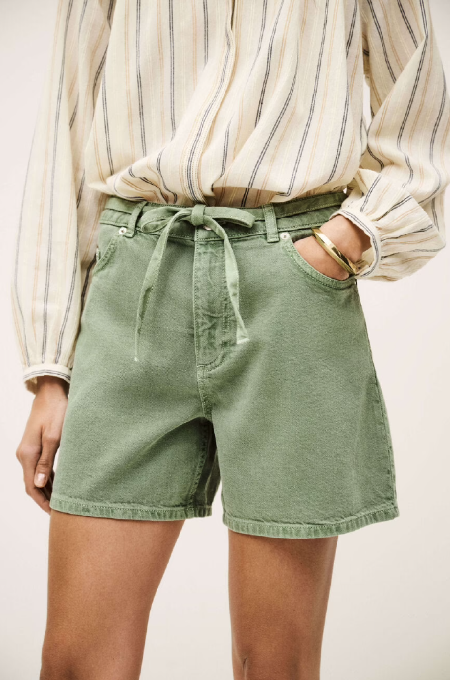 ba&sh Facha Bermuda Shorts - Vert