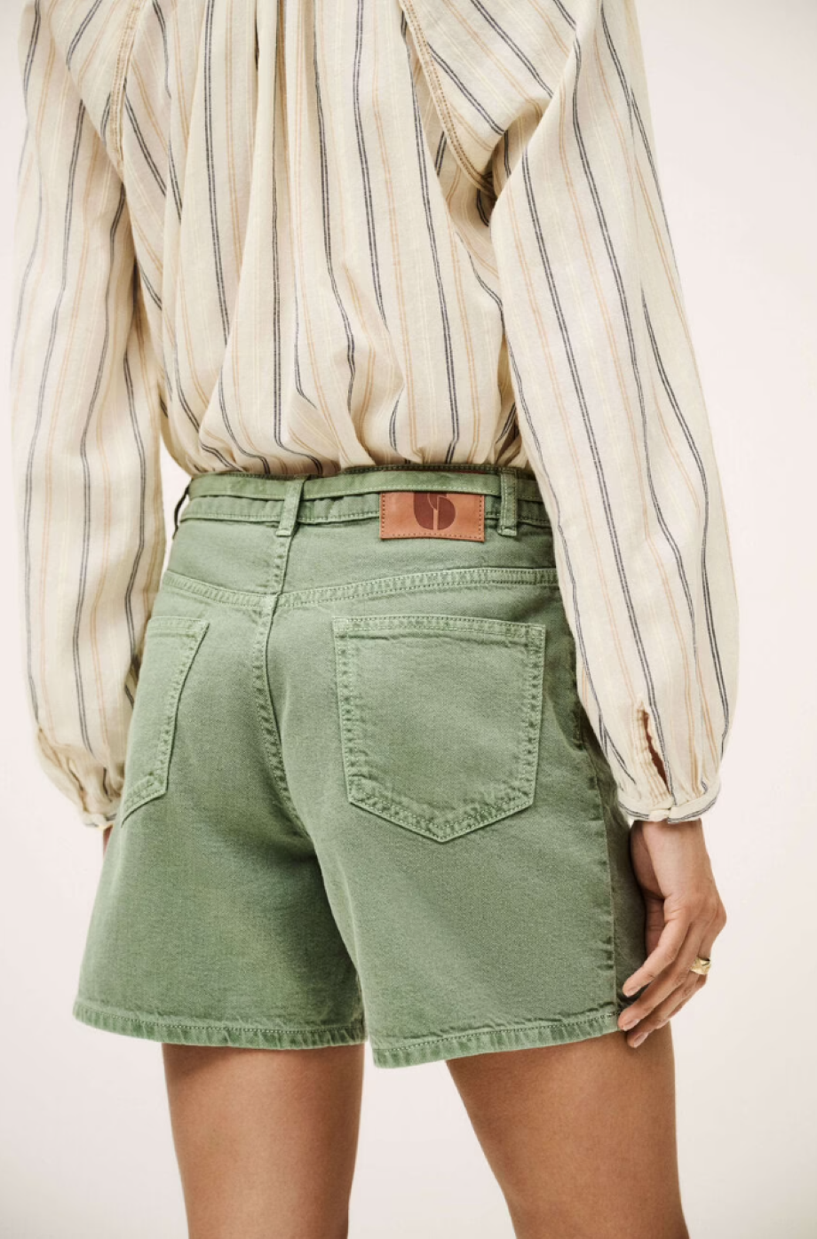 ba&sh Facha Bermuda Shorts - Vert