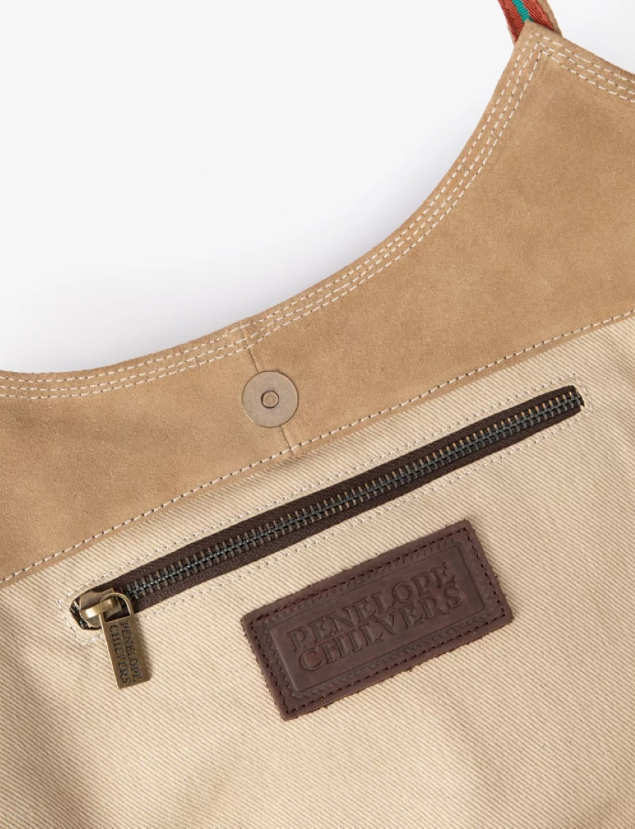 Penelope Chilvers Embroidered Pillow Bag - Sand