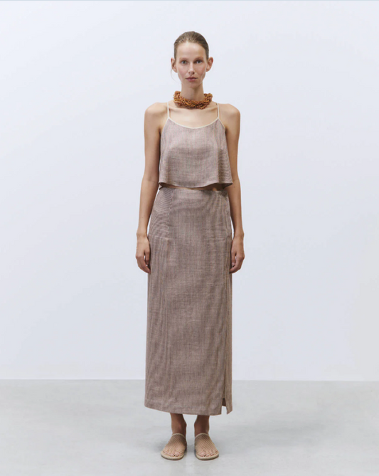 Alysi Top Micro Stripes w/Ties - Barolo