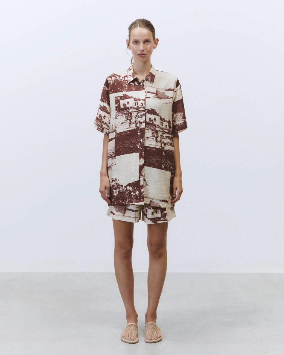 Alysi Photo Print Shirt - Choco