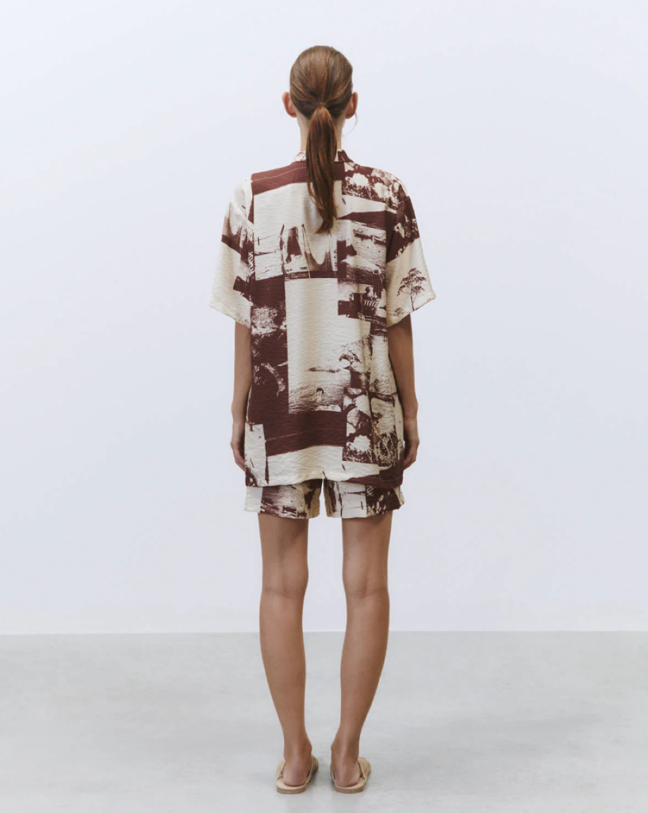 Alysi Photo Print Shirt - Choco