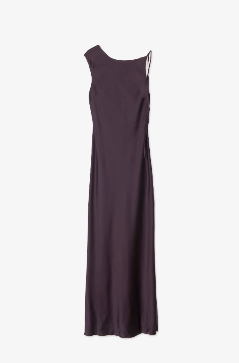 Alysi Asymmetric Satin Dress - Eggplant