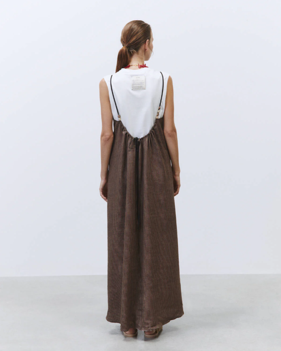 Alysi Long Dress Microstripe - Barolo