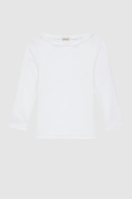 Donni Baby Rib Boat Neck - Powder
