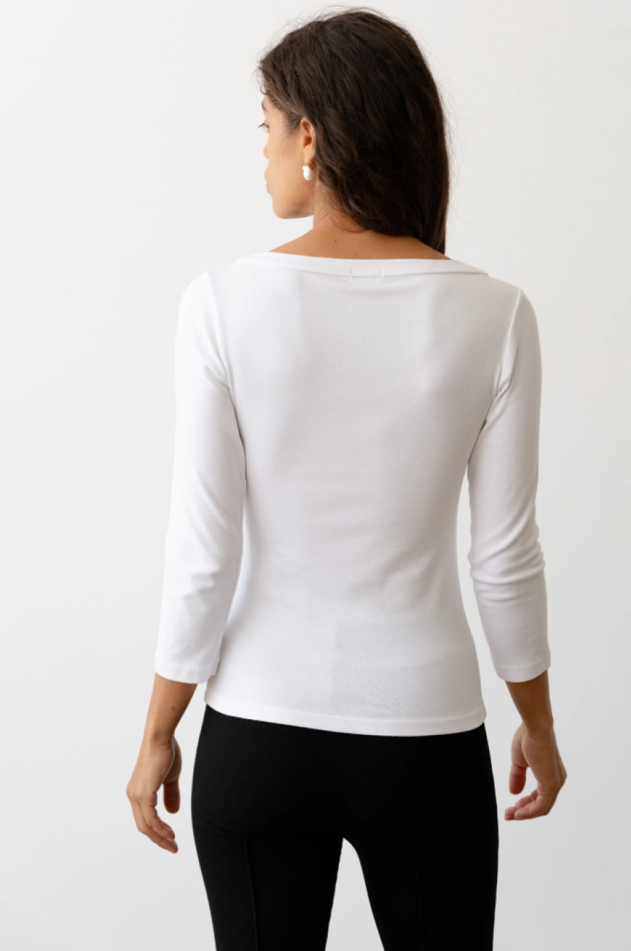 Donni Baby Rib Boat Neck - Powder
