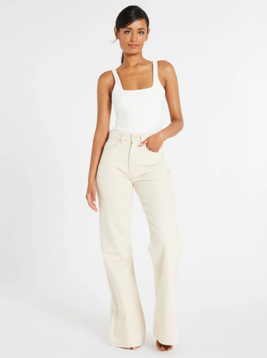 Mille Ashton High Rise Wide Leg Flare Jean - Sand